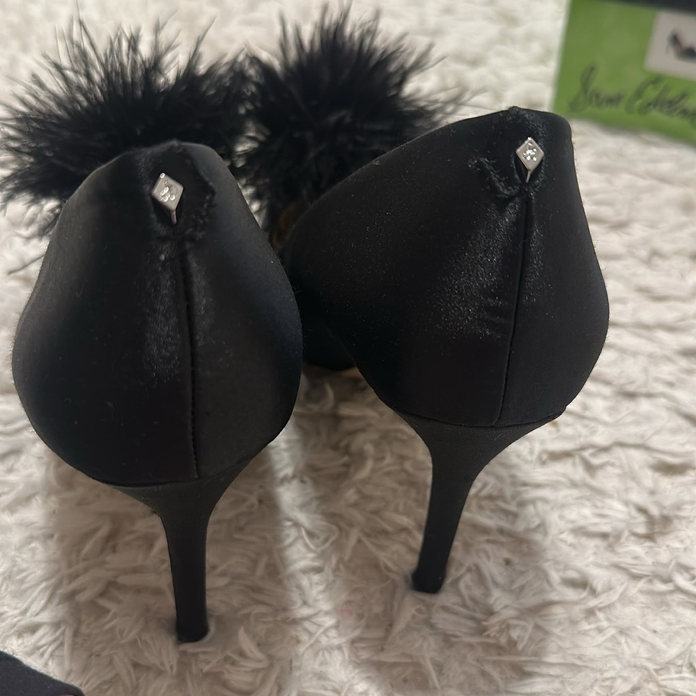 Sam Edelman Black Feather Embellished Heels - Picture 7 of 7